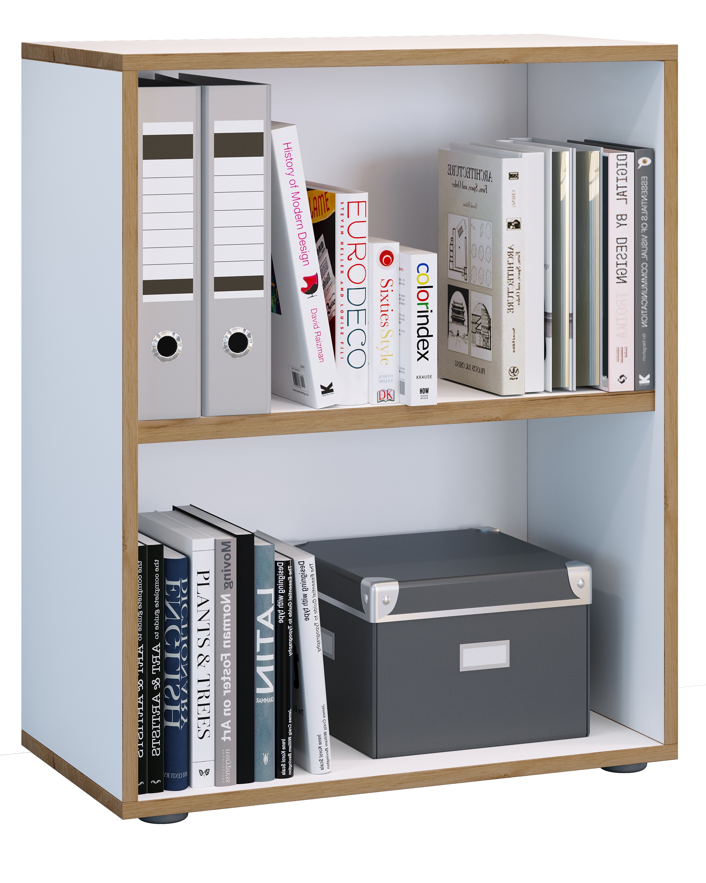 VCM Holz Büro Stand Regal Bücher Ordner Aktenregal Ordnerregal Bücherregal Salia 2fach B. 60 cm