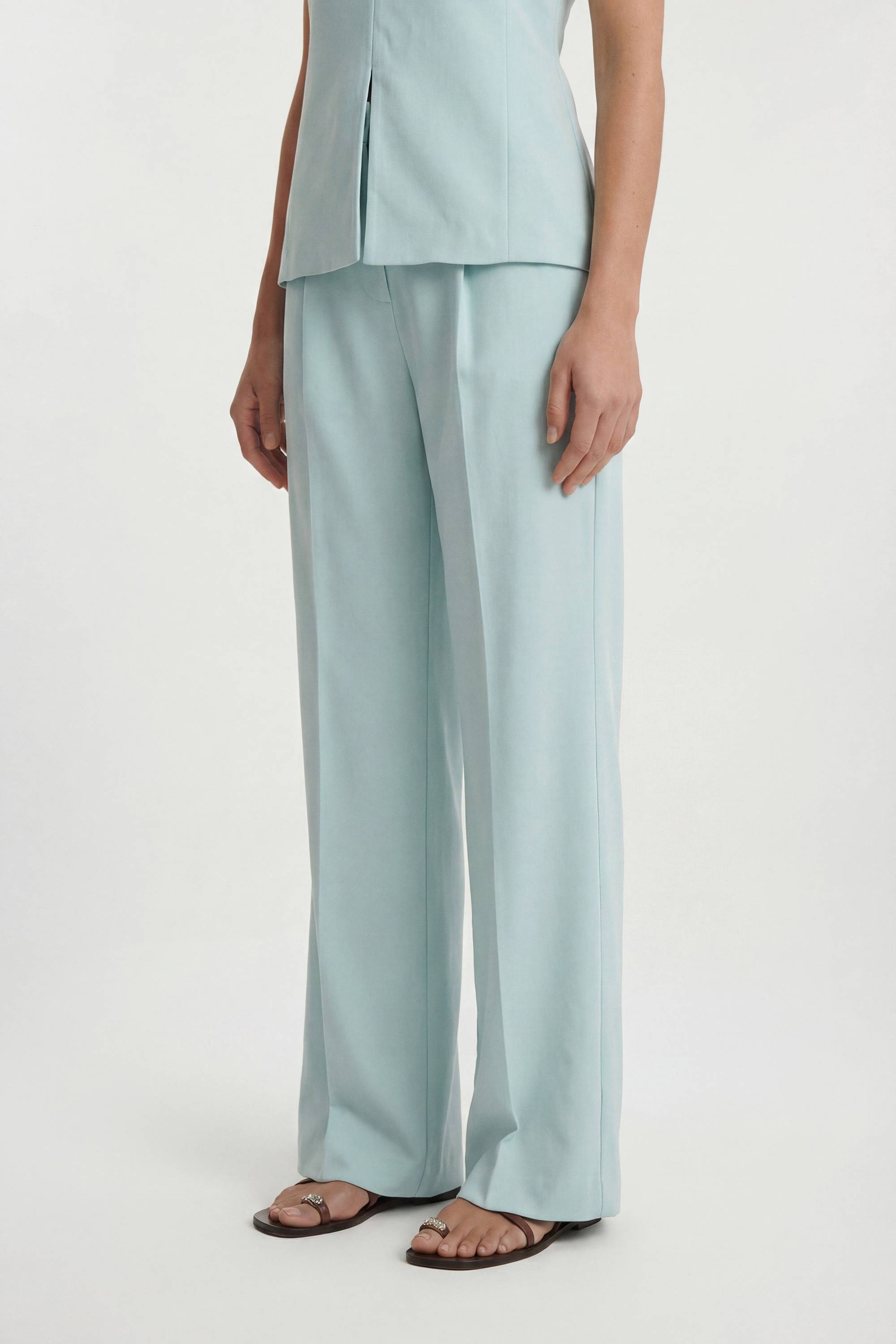 KarenMillen Pantalon Large Tailleur En Crêpe Satiné Dos