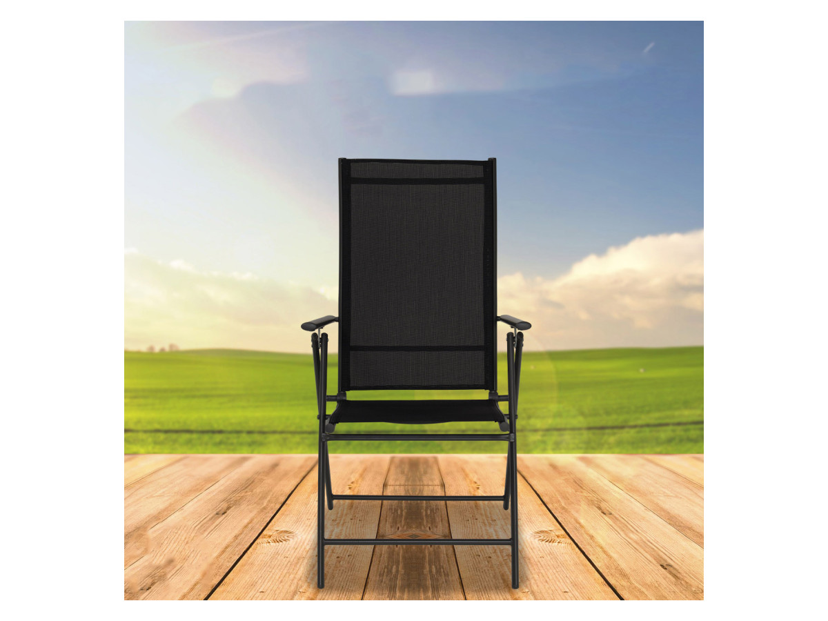 Infinity goods verstelbare inklapbare tuinstoel - Black