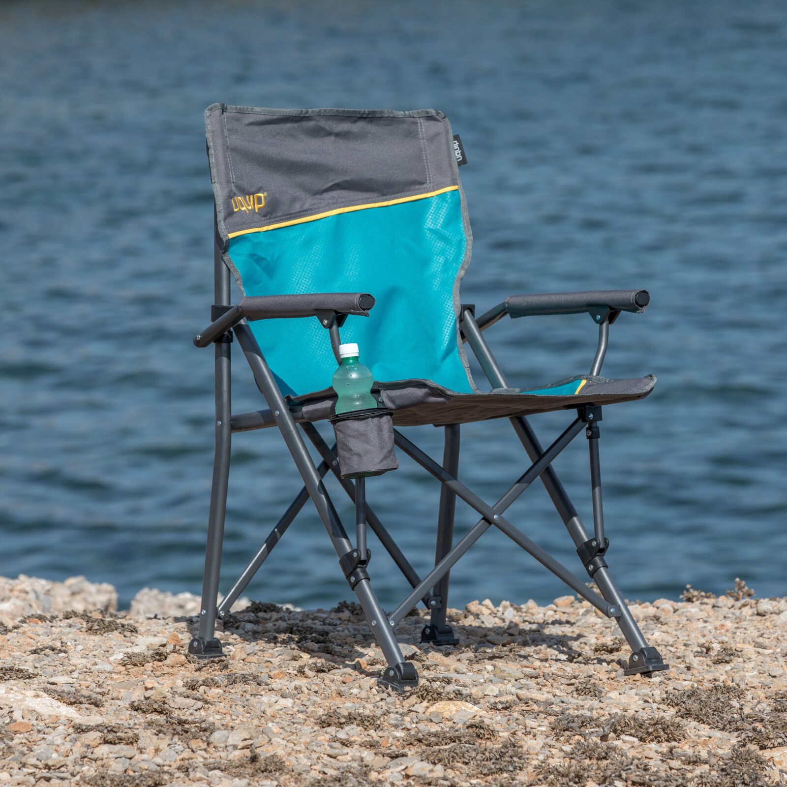 UQUIP Campingstuhl Roxy Strandstuhl Faltstuhl Klappstuhl Faltbar Stahl 120 kg Farbe: Blue/grey