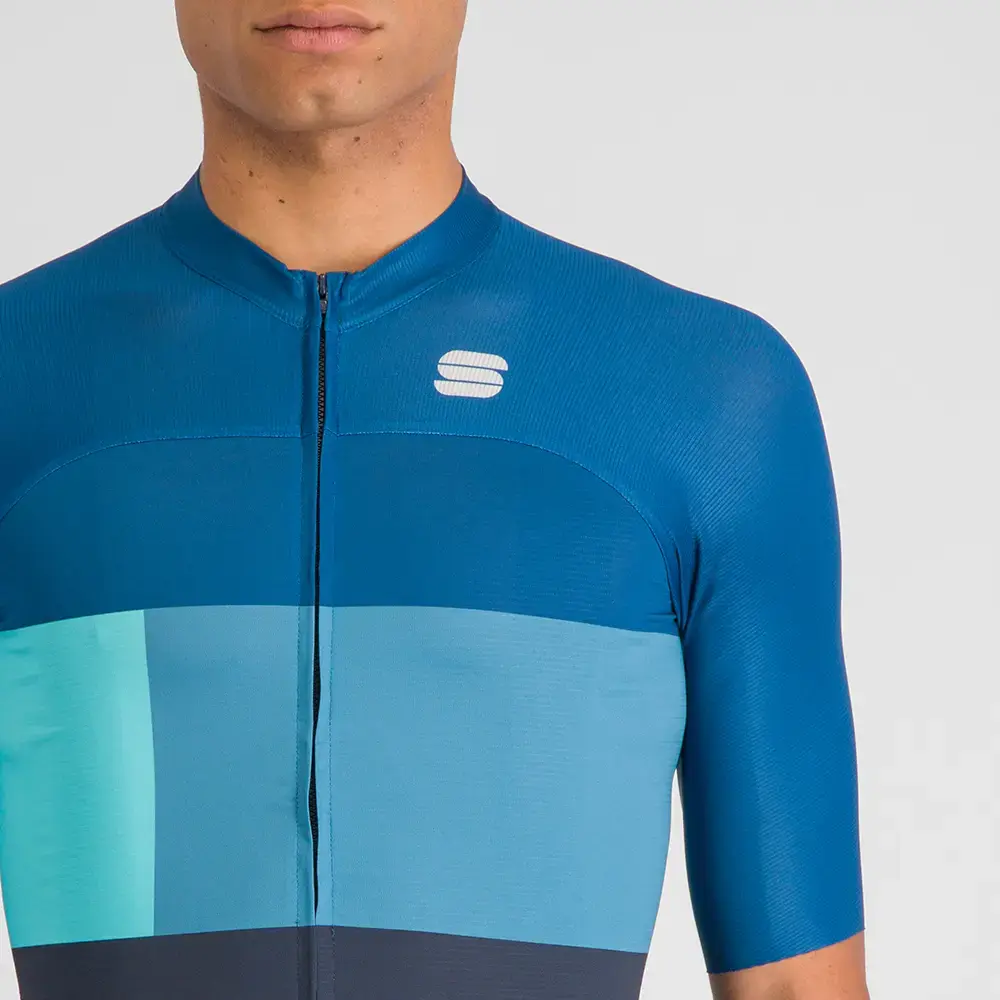 Sportful Snap Fietsshirt Korte Mouwen Blauw/Donkerblauw Heren