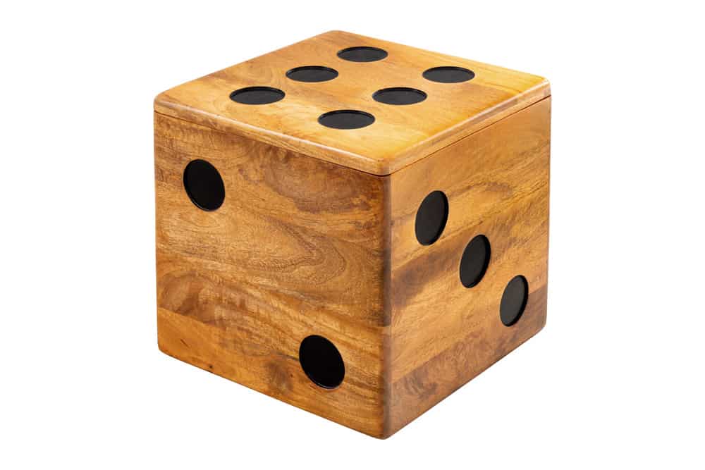 Massiver Würfel-Hocker CUBE 40cm natur Mangoholz Beistelltisch stapelbar mit Fach