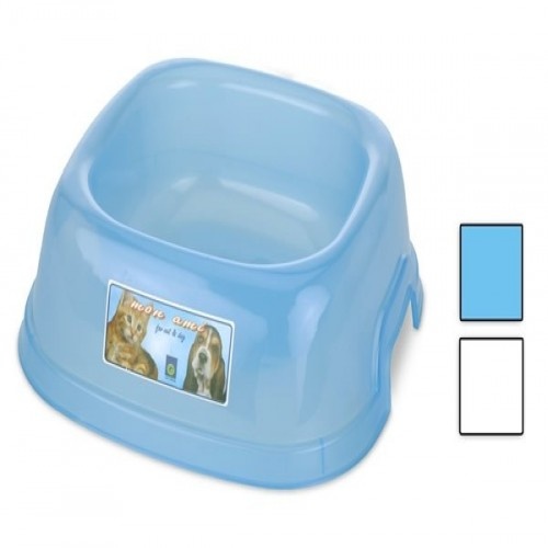 Comedouro quadrado para animais de estimação, várias cores