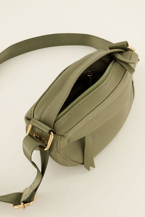 Donkergroene crossbody tas met extra vak