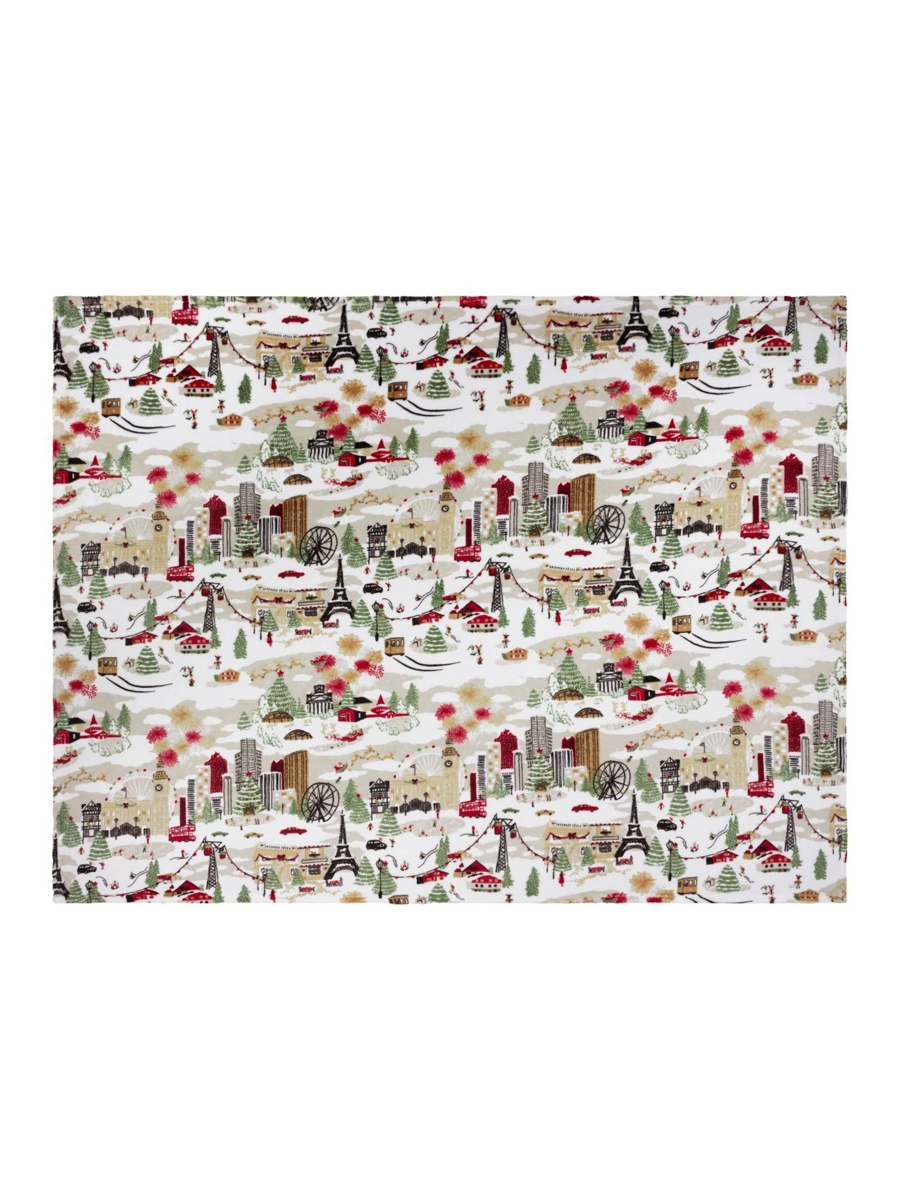 Furn Christmas Joy To All Printed Fleece Throw