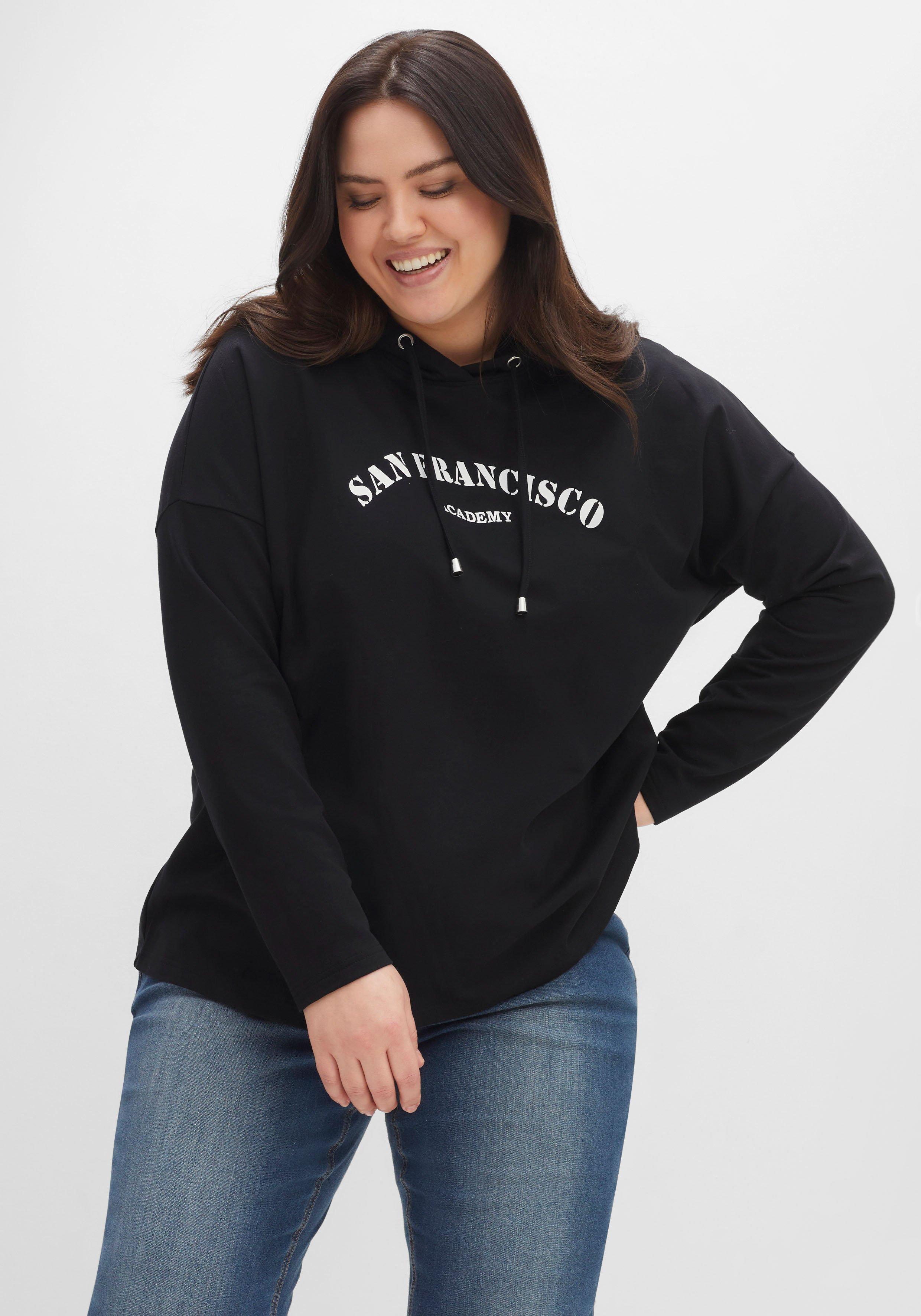Kapuzensweatshirt mit Frontdruck, in A-Linie
