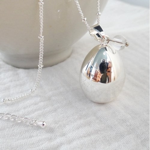 Bola goutte argent, avril cristal