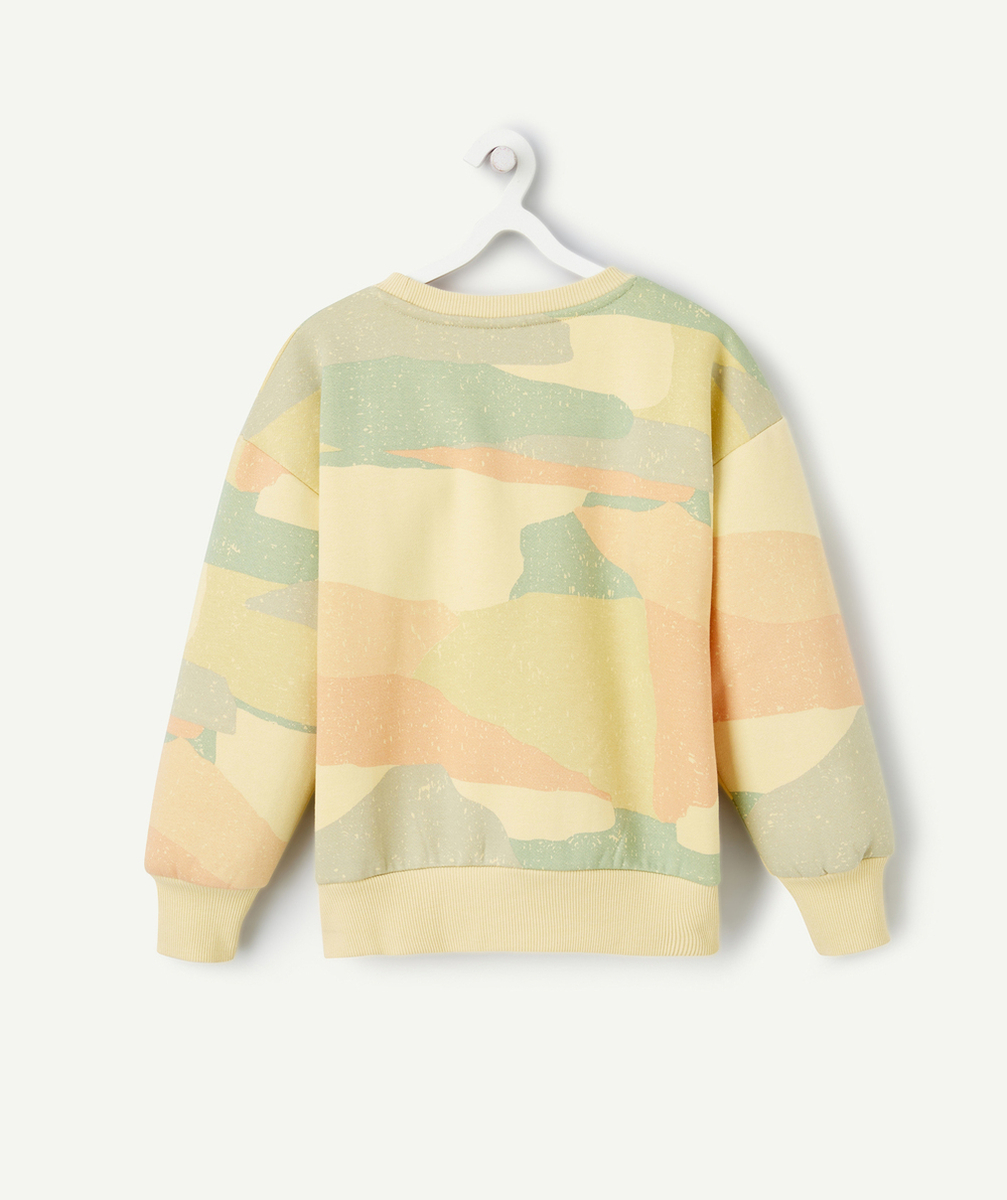 SWEAT MANCHES LONGUES GARÇON EN FIBRES RECYCLÉES JAUNE ET VERT