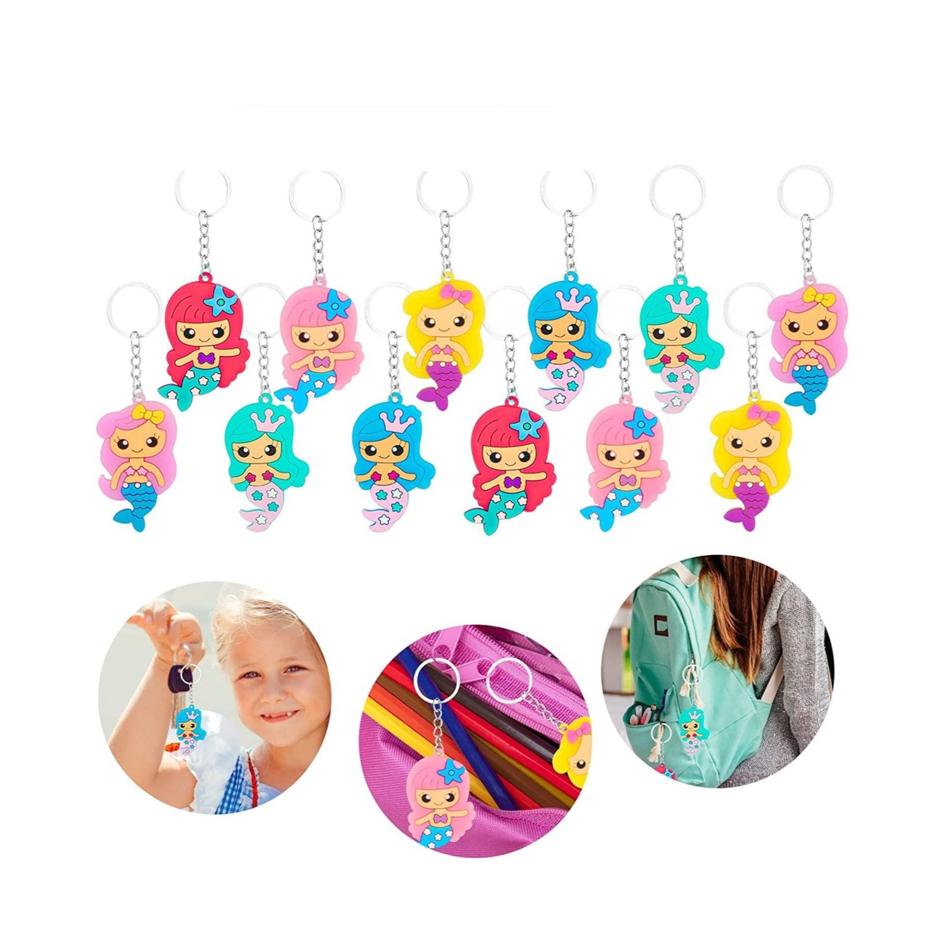 (82-tlg. Set) Party Geschenke Kinder Geburtstag Mitgebsel Armbänder / Klebetattoos / Anhänger / Ringe Mitbringsel - Meerjungfrau