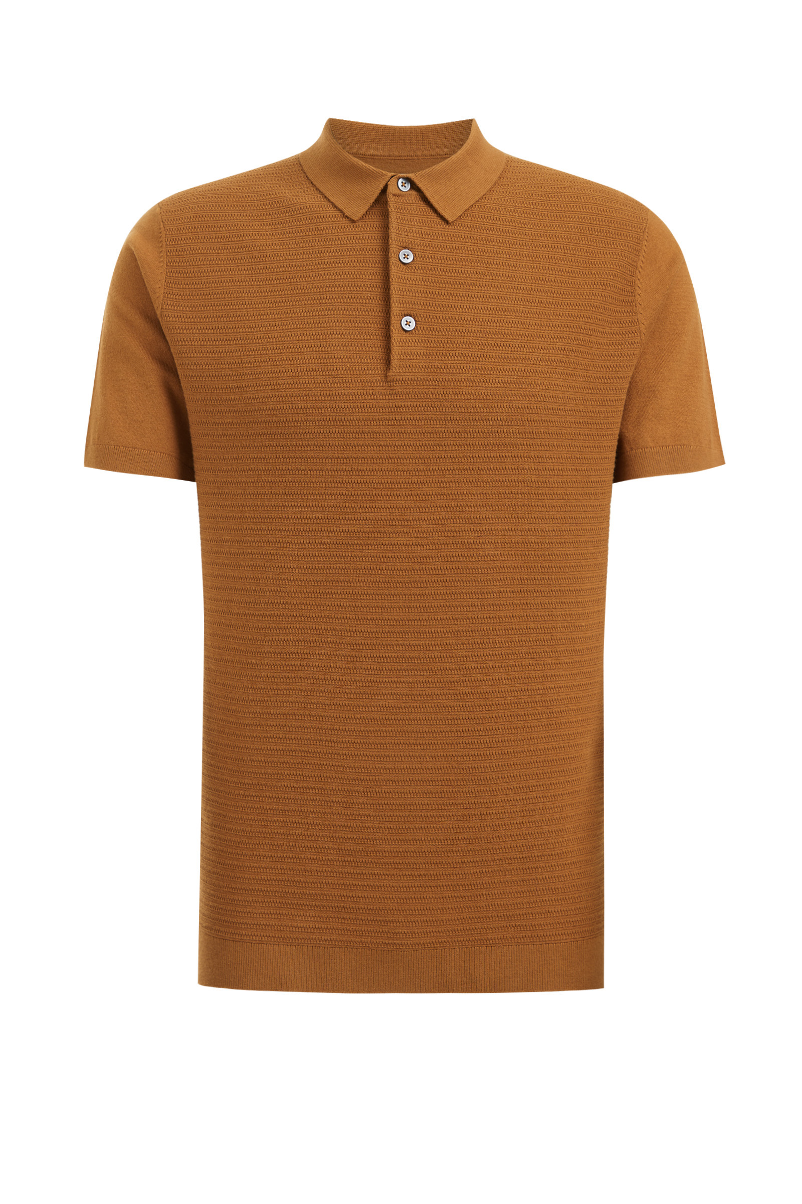 polo met structuur Fundamentals Caramel