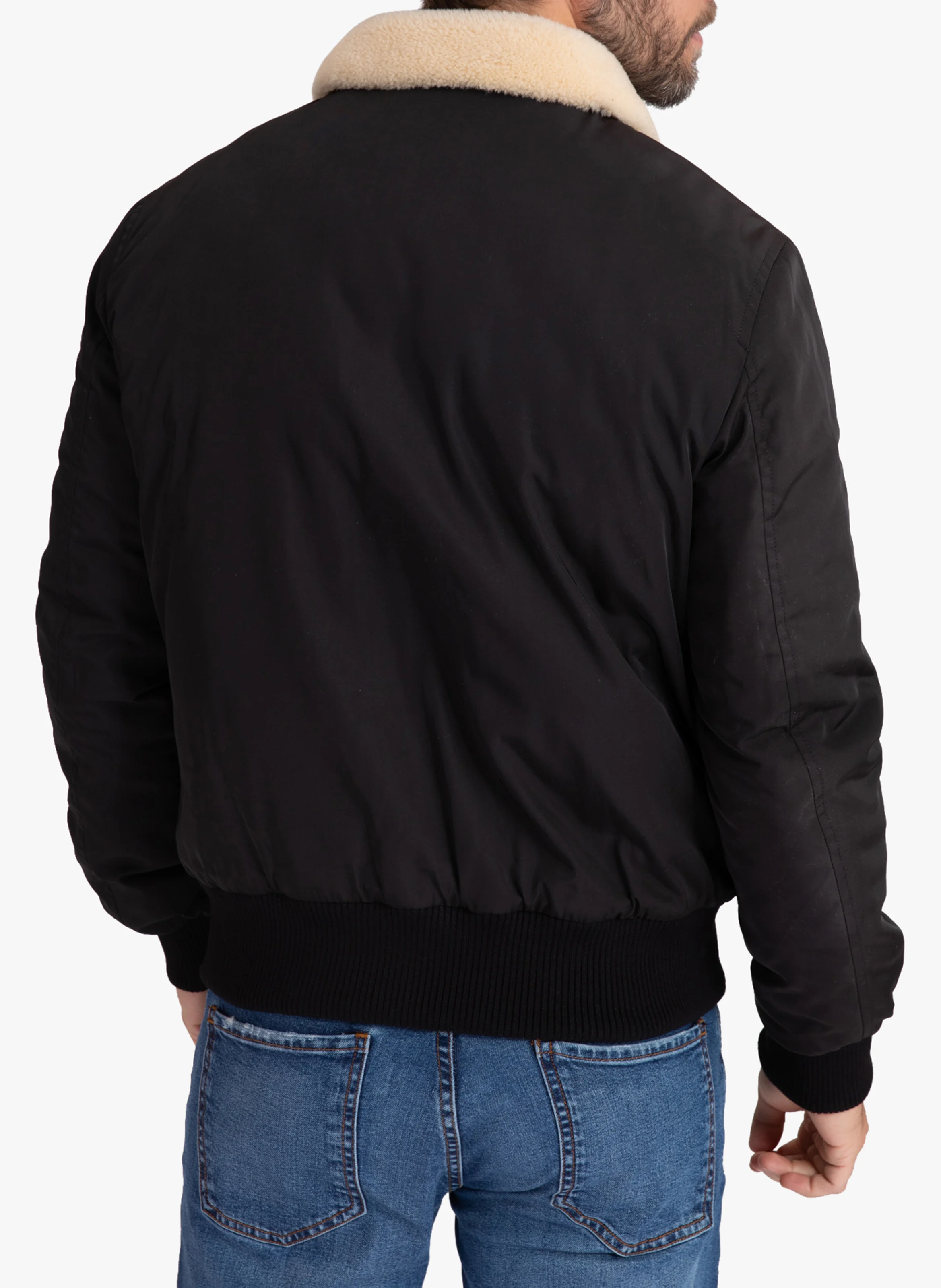 VERSMOLD - Blouson aviateur col classique | Noir