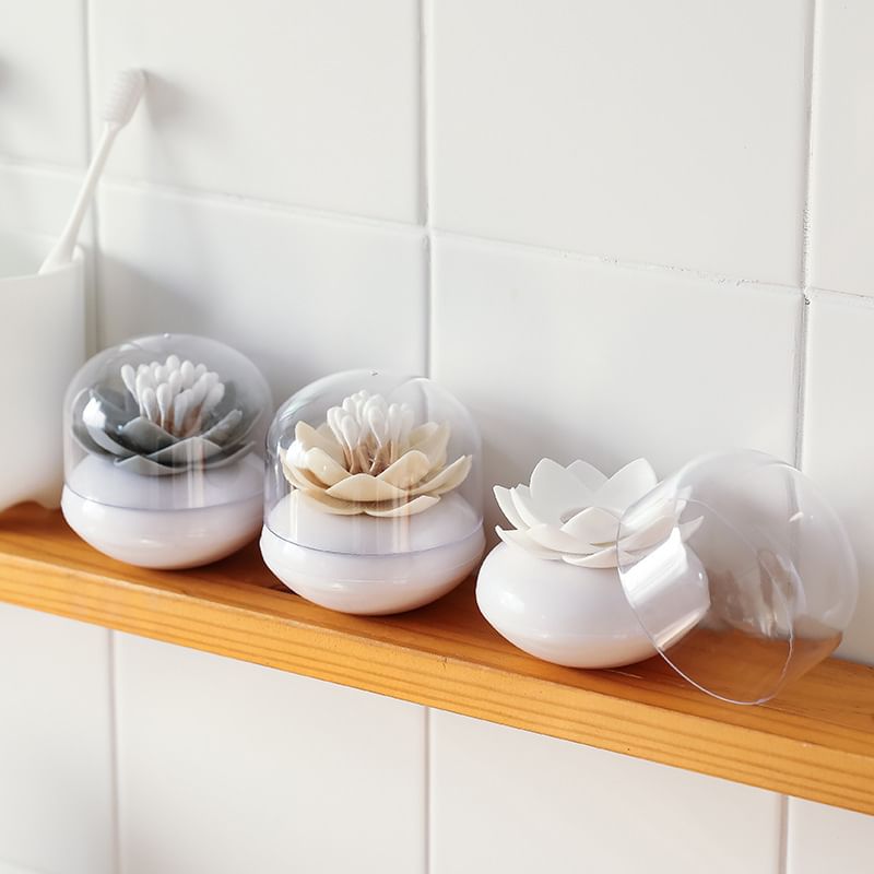 Karnemelk - Lotusbloemen Wattenstaafjes & Tandenstokershouder