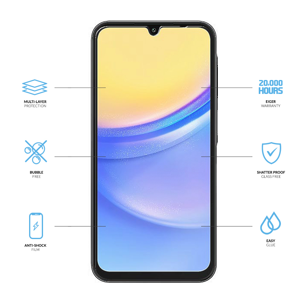 (2er Set) Samsung Galaxy A16 Mountain H.I.T High Impact Triflex Panzerglas 2.5D Displayschutz Case Friendly (EGSP00993)