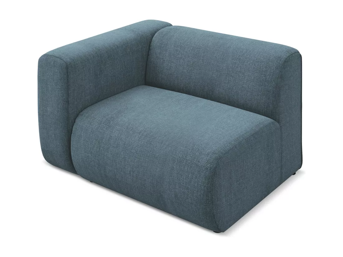 Module avec accoudoirs gauche en tissu chenille - jeans - EKAHI