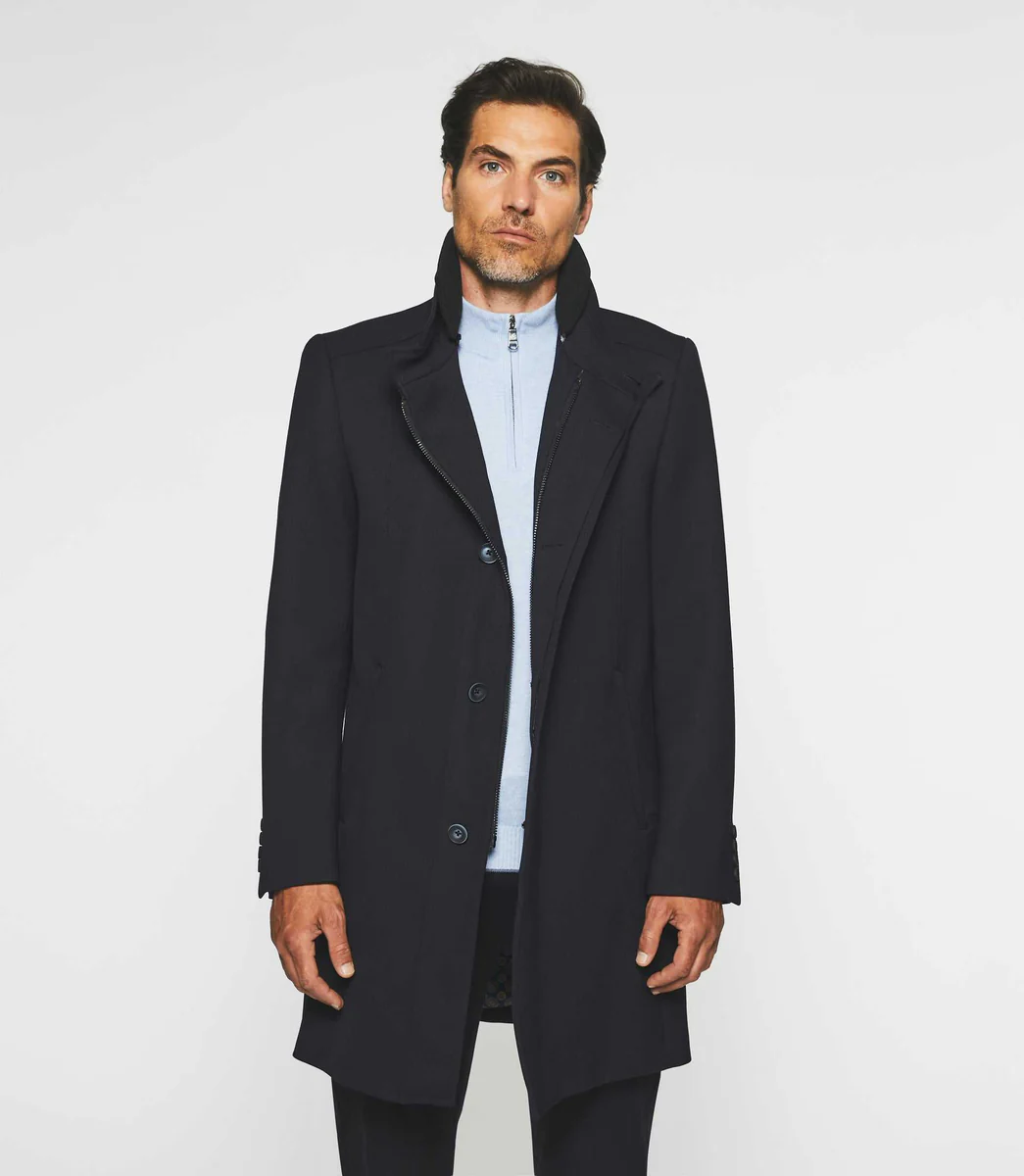 Manteau ville en laine marine INEON