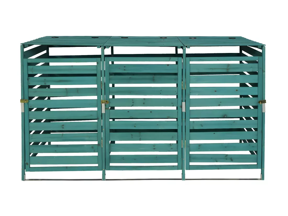 Cache-poubelle MCW-H62 pour 3/6 poubelles, vert foncé
