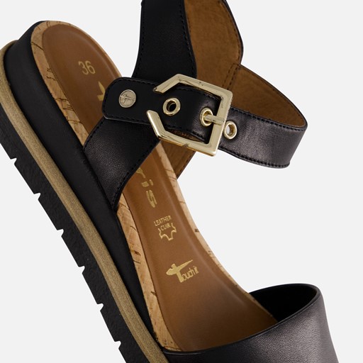 Tamaris Sandalen zwart Leer