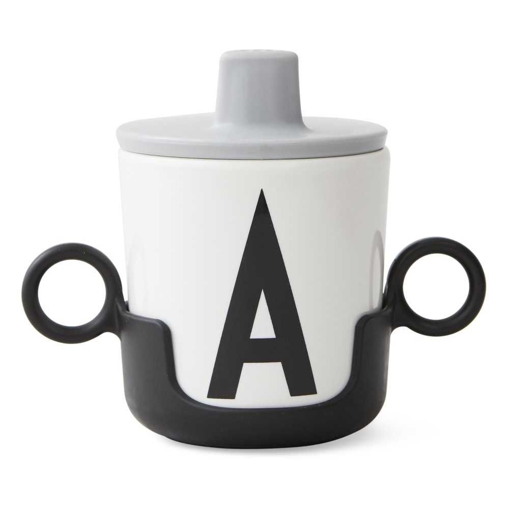 Support pour mug en mélamine Noir Design Letters