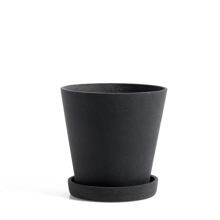HAY - Blumentopf mit Untersetzer M, schwarz