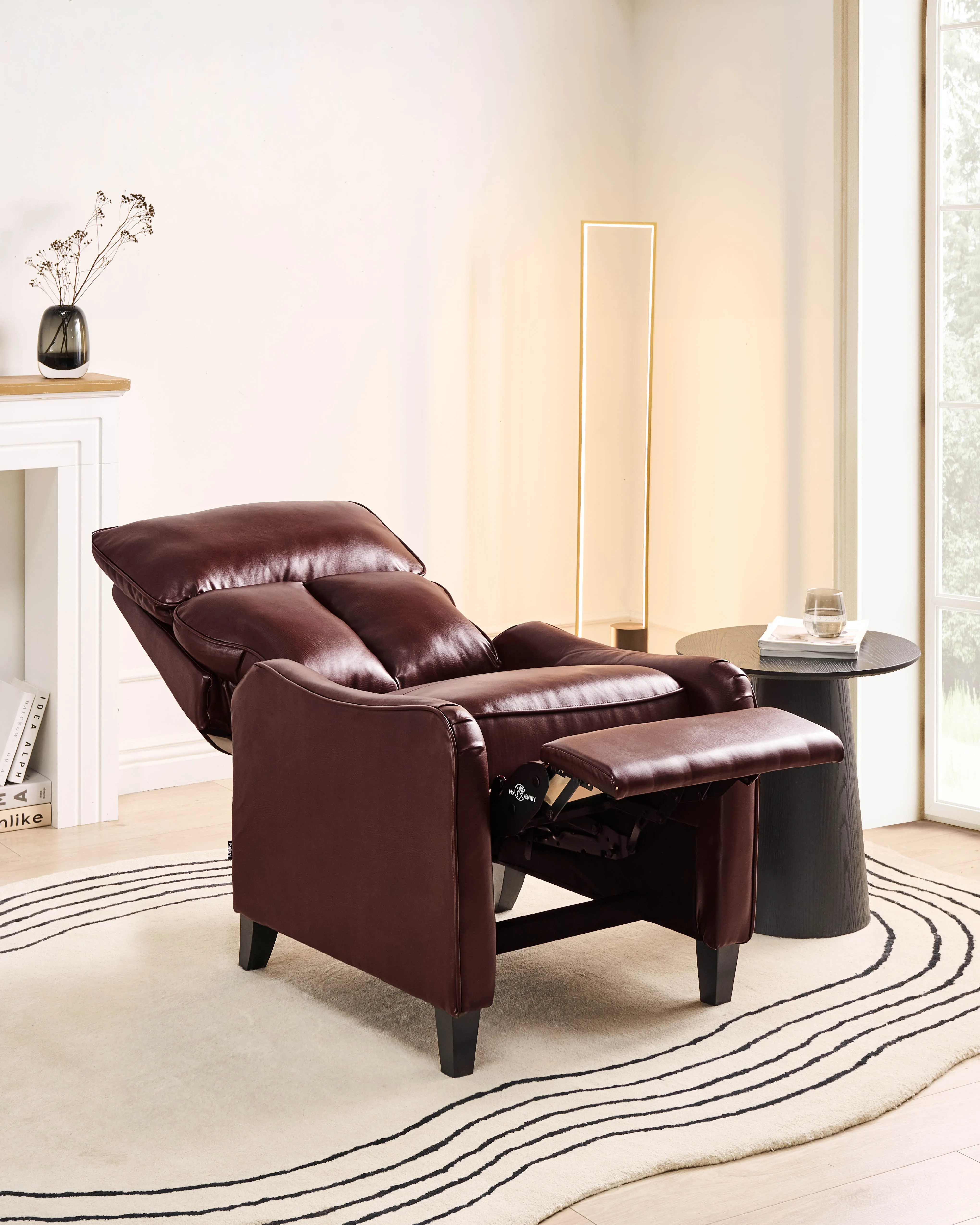 Relaxfauteuil ROYSTON inclusief voetensteun Kunstleer Donkerbruin