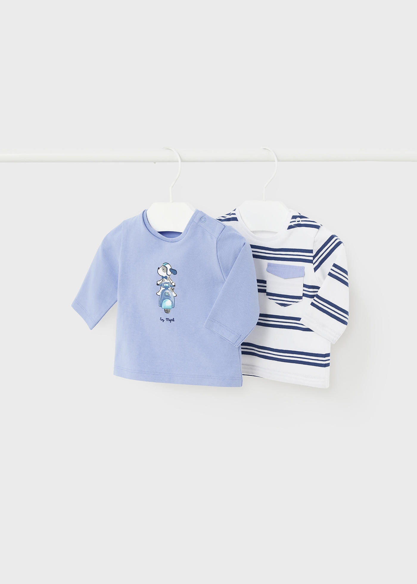 Conjunto de 2 camisetas de manga comprida Better Cotton para recém-nascidos.