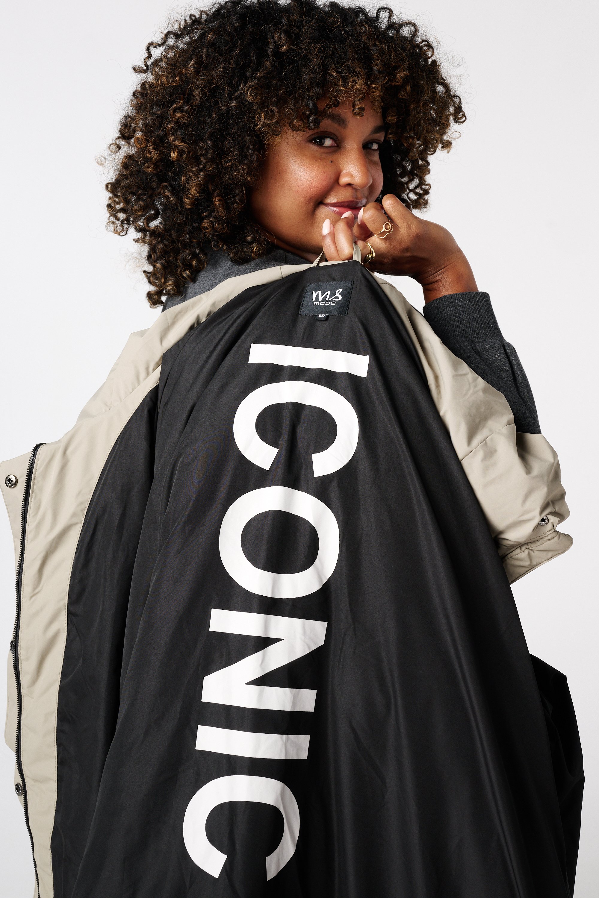 Jas met capuchon Licht khaki