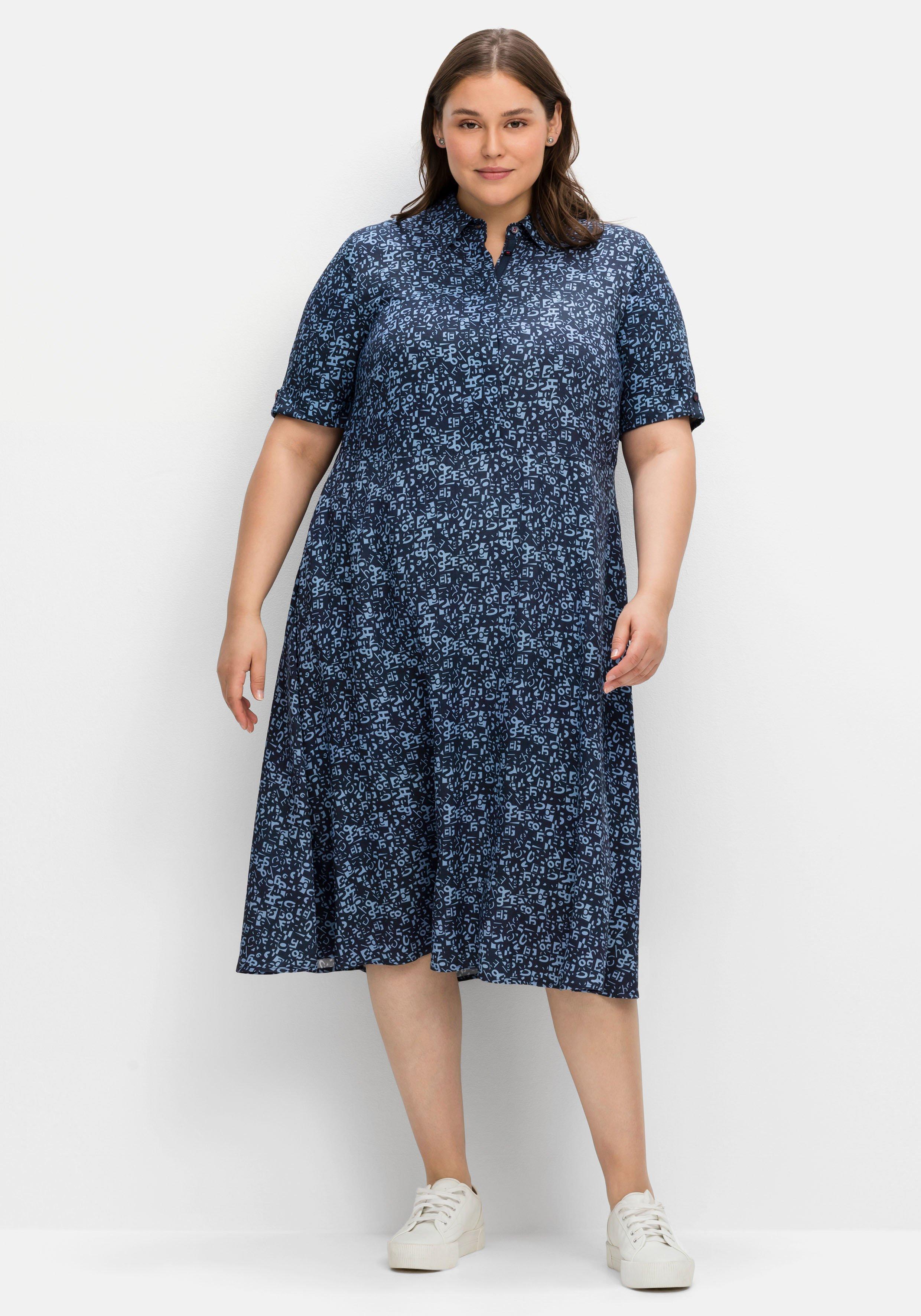 Blusenkleid in Maxilänge, mit Alloverprint