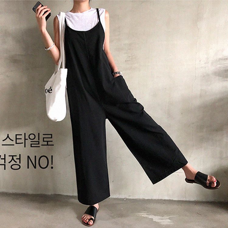 Inchioh - Effen jumpsuit met spaghettibandjes