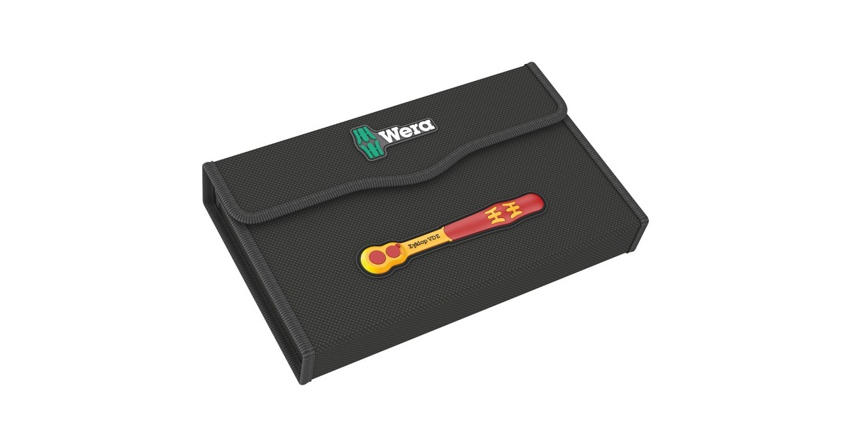 Wera8100 SB VDE 1 Zyklop ratelset gereedschapsset  (Rood/geel, 17-delig, geïsoleerd, voorzien van omschakelpal, 3/8