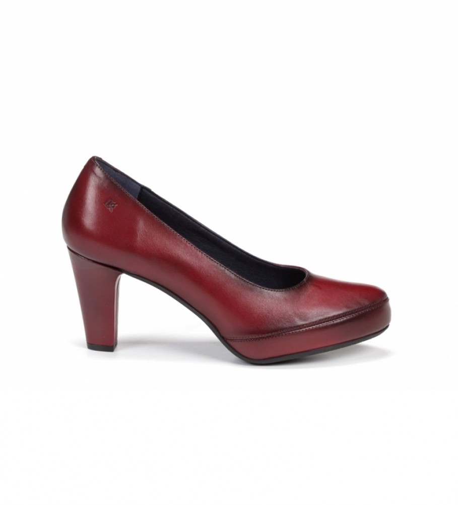 Sapatos Dorking by Fluchos Blesa D5794 em couro cor granada - Altura do salto: 8 cm -