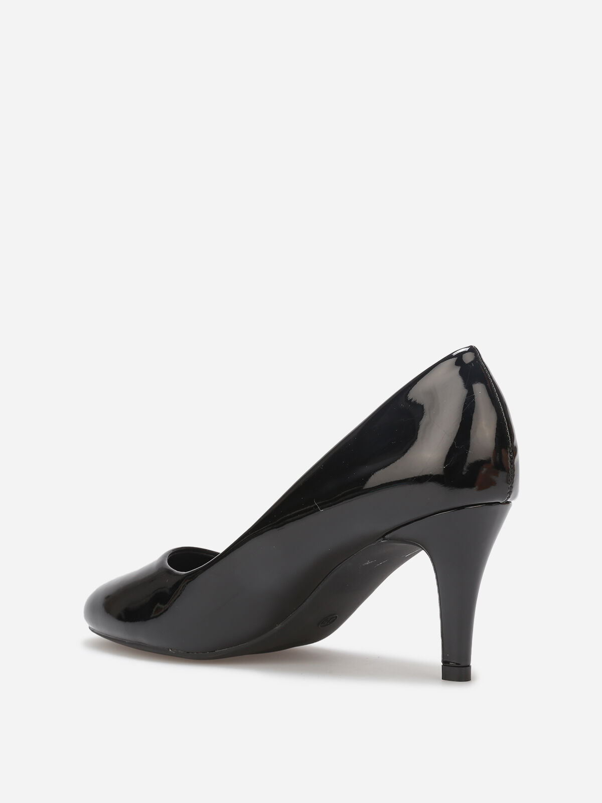 Escarpins vernis à petit talon- Noir
