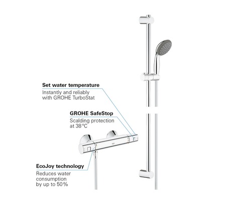 Grohe Quickfix douchemengkraan met thermostaat PRECISION START chroom 34597000