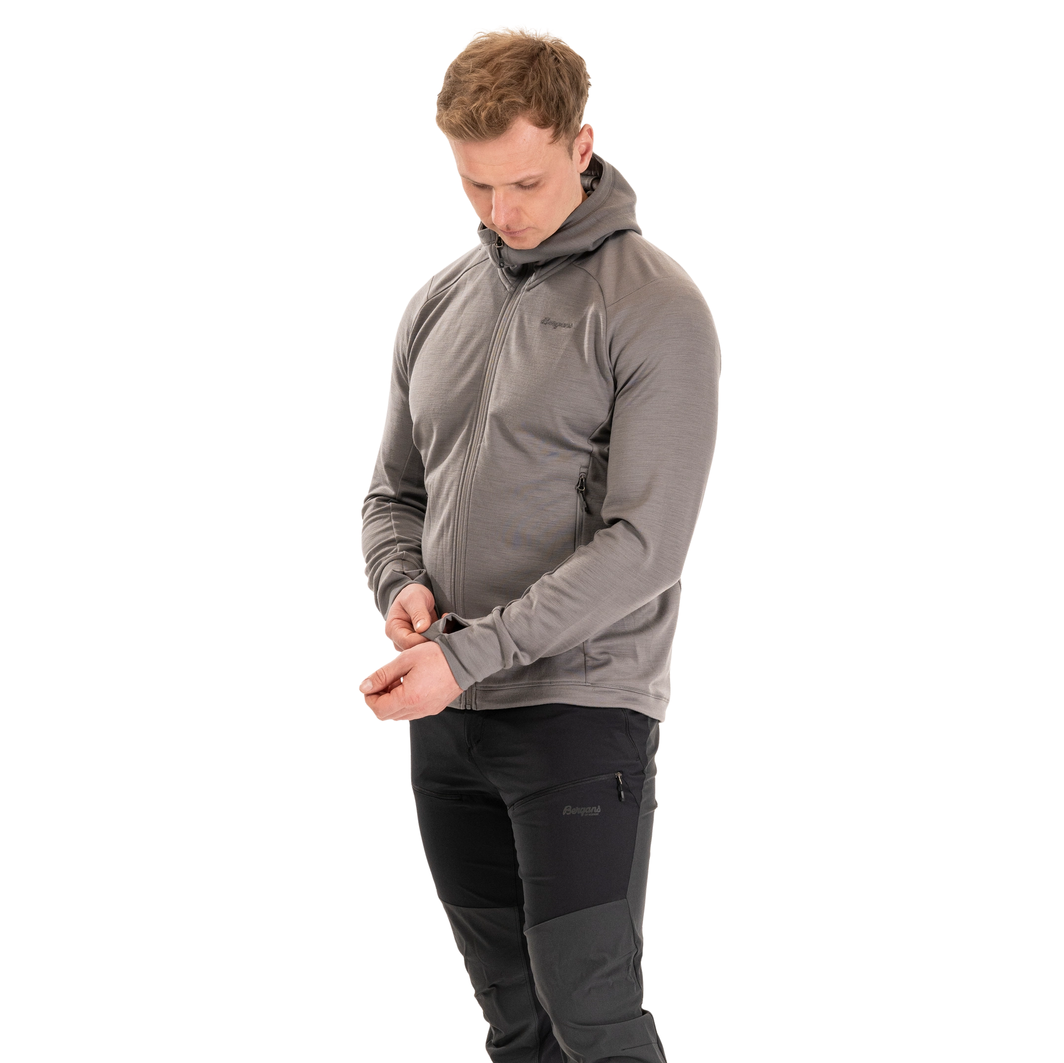 Rabot Merino Tech Midlayer Hoodie Men Solid Grey