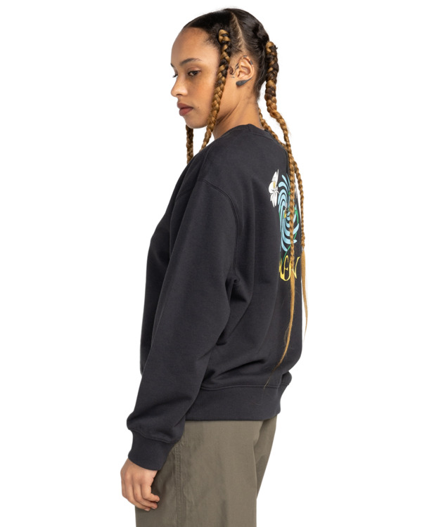 Element Swirl Flower Crew Women Off Black