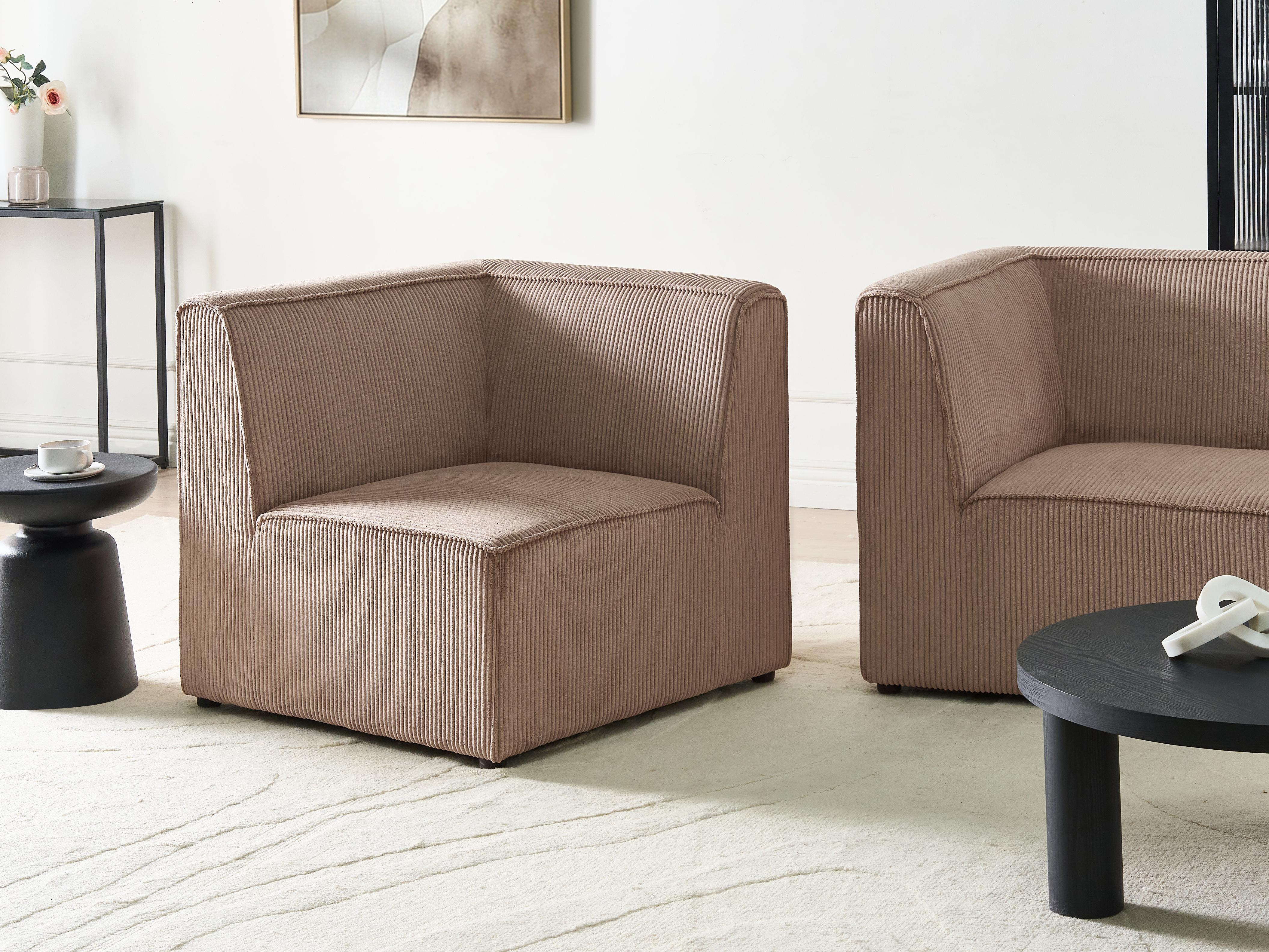 Hoekmodule LEMVIG Corduroy Zandbeige rechtszijdig