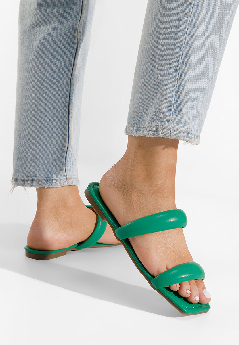 Pantoufles sans talon verts Aymani