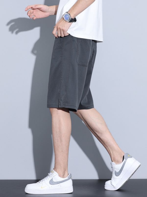 Denimic - Mid Rise Effen Applique Shorts