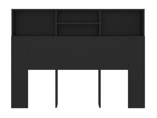 Armoire de tête de lit Noir 140x19x103,5 cm