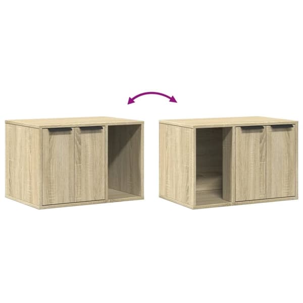 vidaXL Skap til kattetoalett sonoma eik 60x40x40 cm konstruert tre