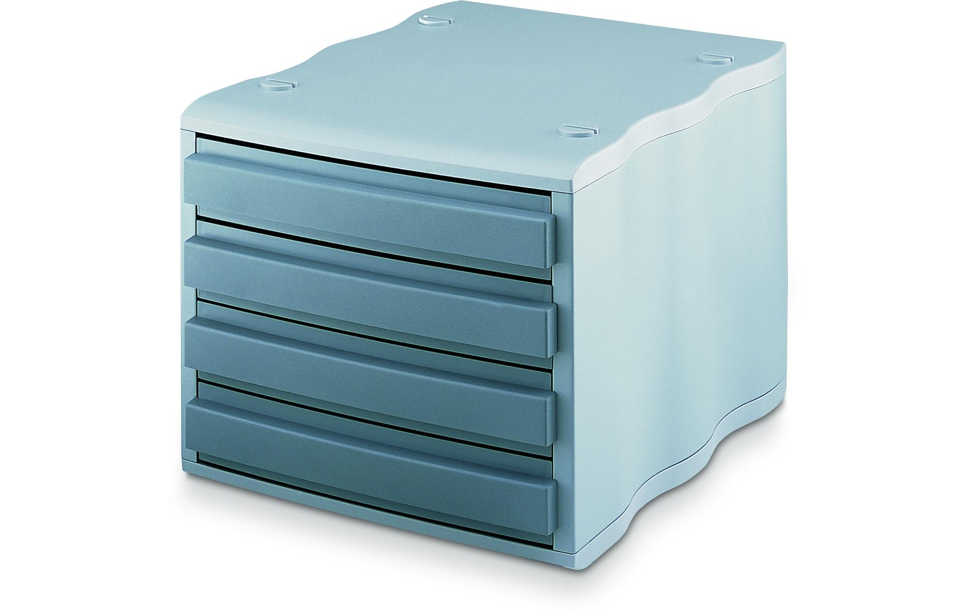 Schubladenbox Styrowave 4 Schubladen, GrauGehäuse mit Schubladen-Elementen