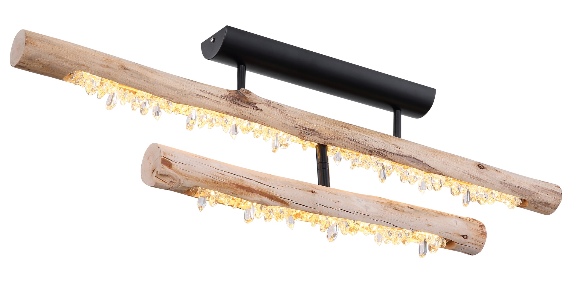 GLOBO LED Deckenlampe FELICITAS 100 cm schwarz /Holz