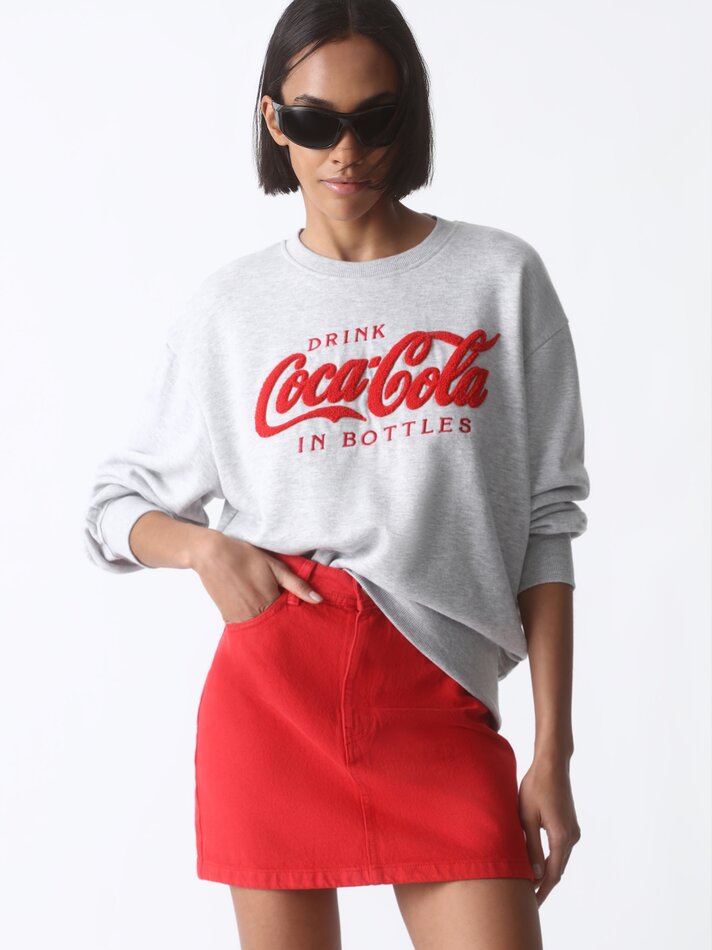 Moletom com estampa da Coca-Cola - Cinza Mesclado