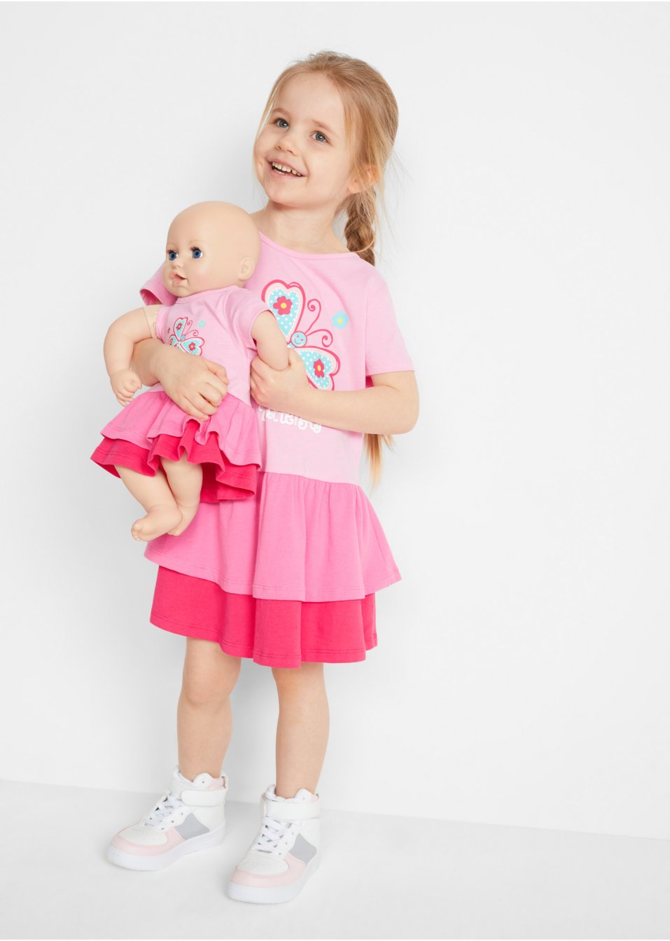 Robe fille et robe de poupée (Ens. 2 pces.) en coton