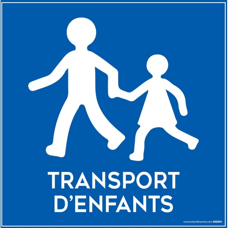 Plaque magnétique pour véhicule Transport d'enfant - 200 x 200 mm