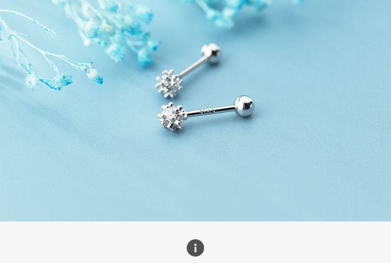 A'ROCH - S925 Sterling Zilveren Strass Barbell Oorbel