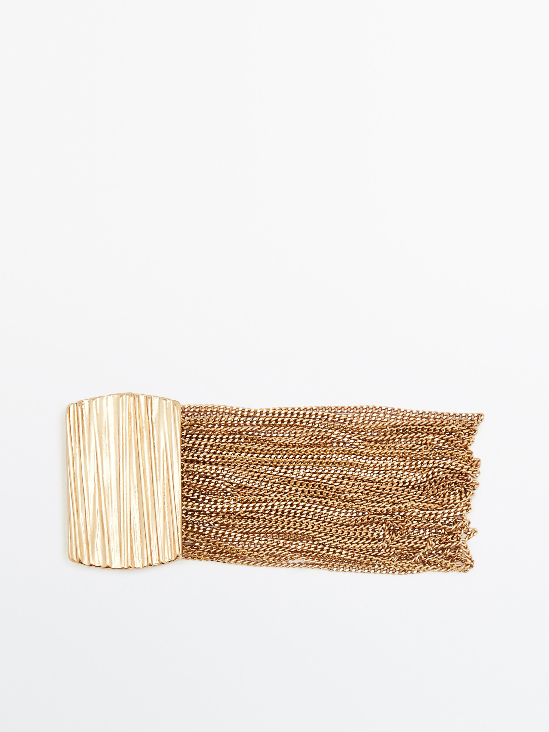 Pulseira de corrente texturizada banhada a ouro - DOURADA