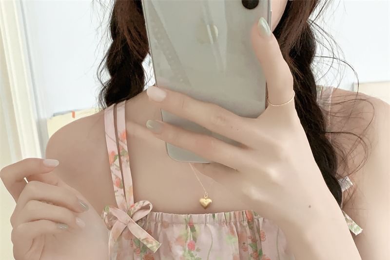 Sadelle - Spaghettibandjes, vierkante hals, bloemenprint, strikaccent, midi-pyjamajurk / camisole top / shorts / set