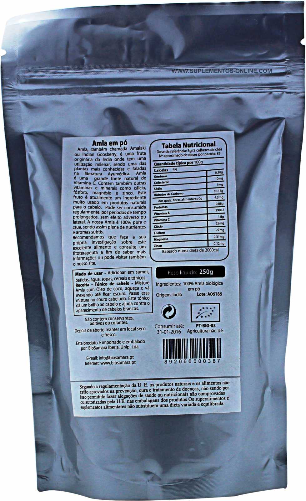 Pó de Amla Biosamara 125g