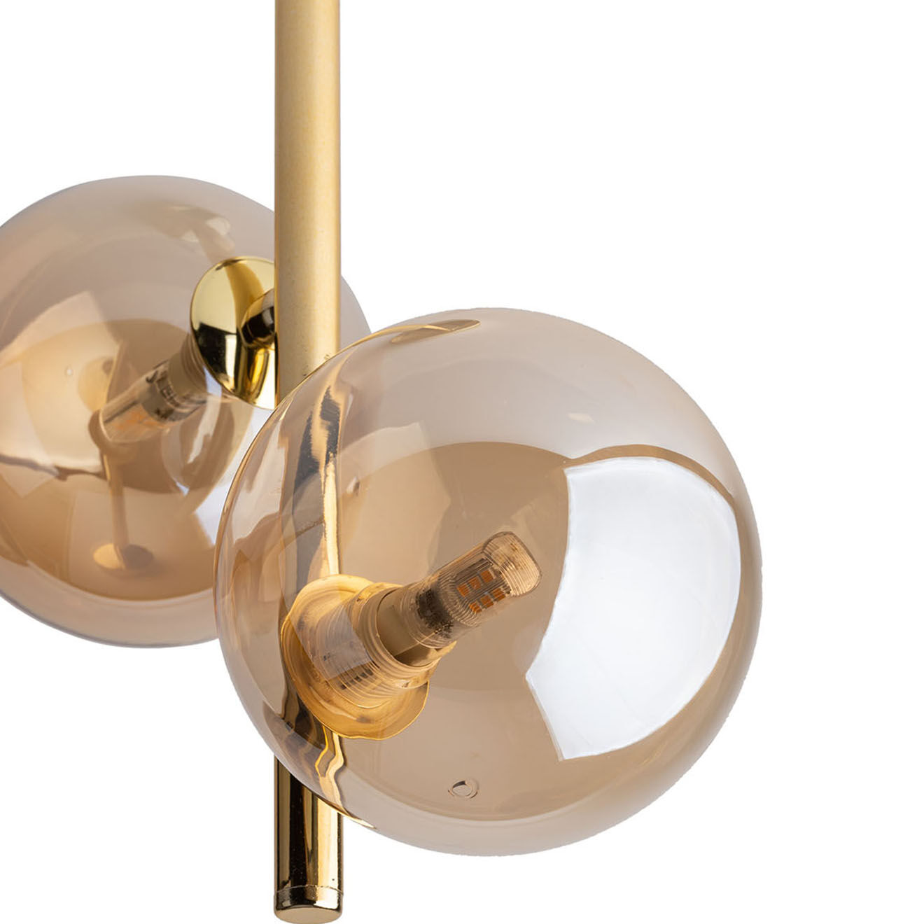Micadoni Suspension Alioth doré/ambre - 12x27x34 cm