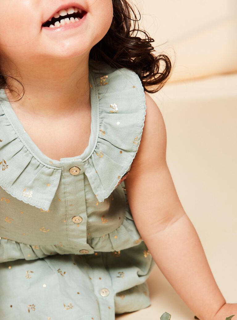 Robe et bloomer vert tendre à papillons